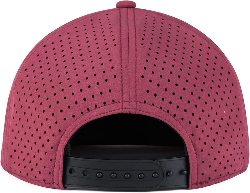 FEINION Men Flat Brim Adjustable Performance Hat Snapback Laser Perforated Baseball Cap - Image 5